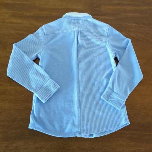 Raulph Lauren Boys Knit Oxford Fun Shirt in Harbor Island Blue white size 7 EUC - Picture 7 of 8